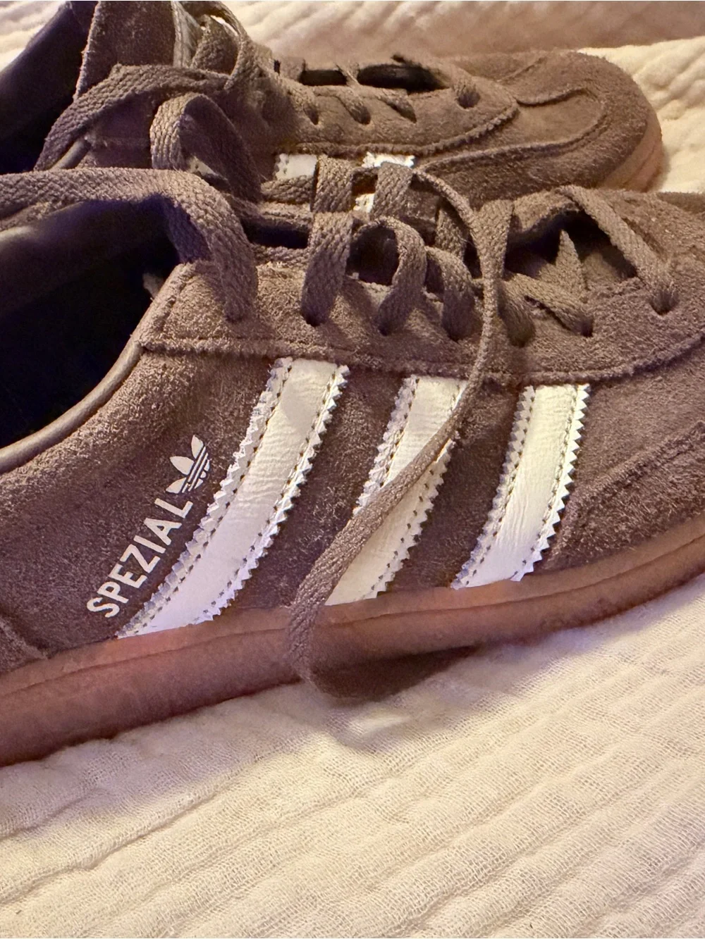 adidas brown suede